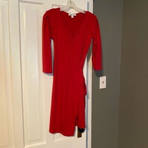 Amour Vert Lenore Wrap Dress Small Samba Red
